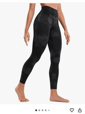 High-Waist Black Tie-Dye Leggings